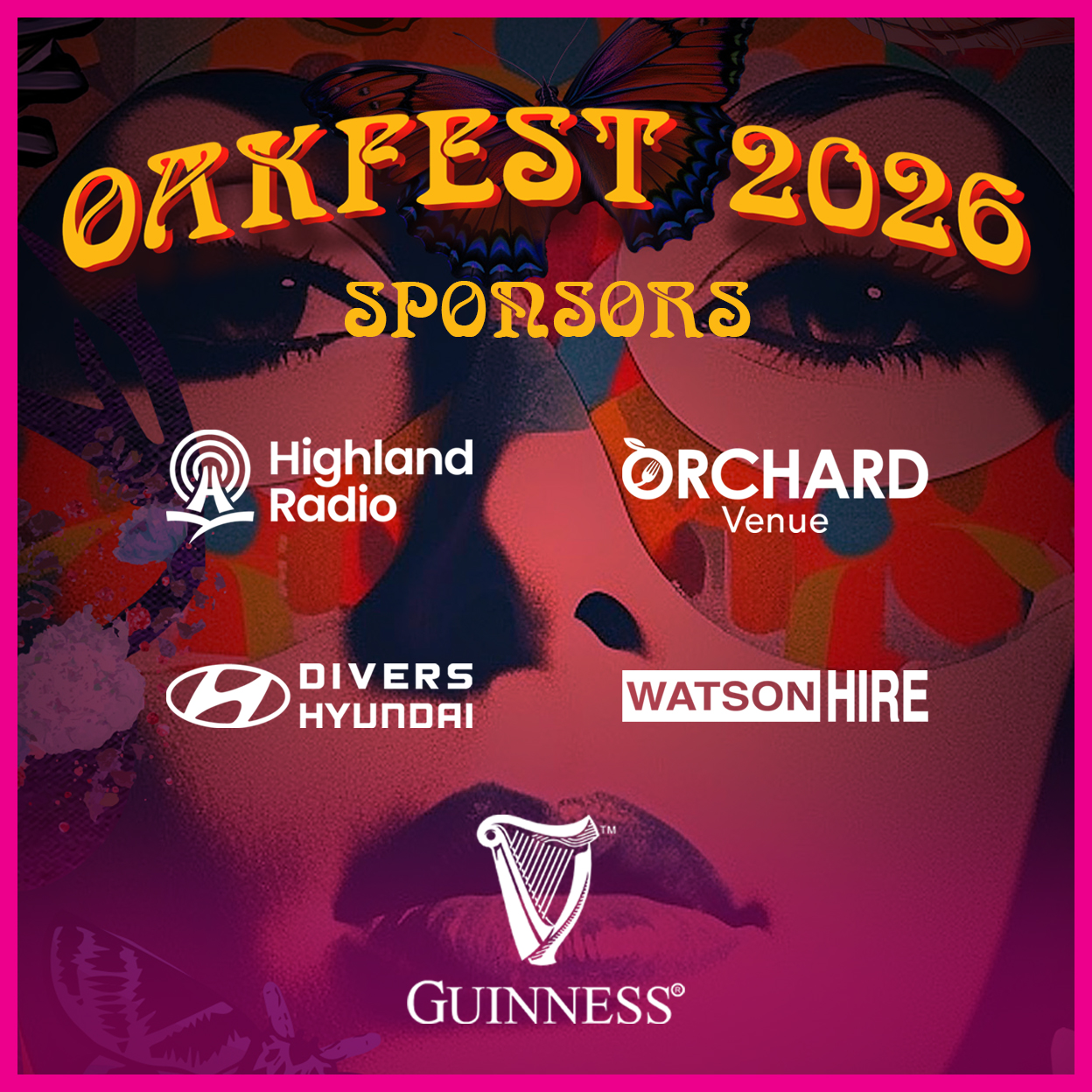 A graphic image showing sponsor logos for Oakfest 2026